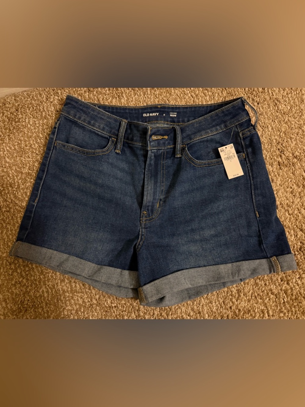 Size 2 Old Navy Dark Blue Rolled-Hem Denim Shorts - Jean Shorts